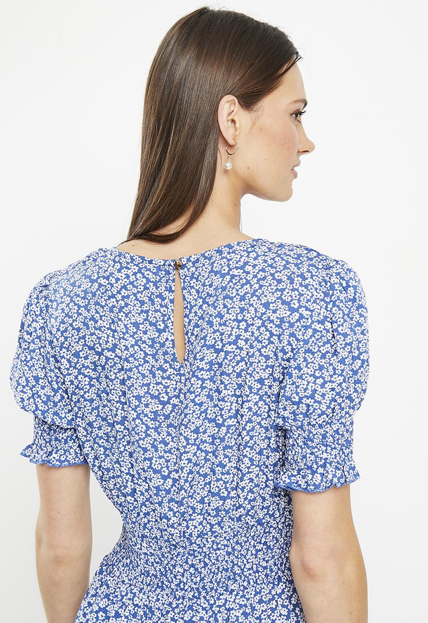 Stella Morgan - Ditsy floral printed midi dress - blue