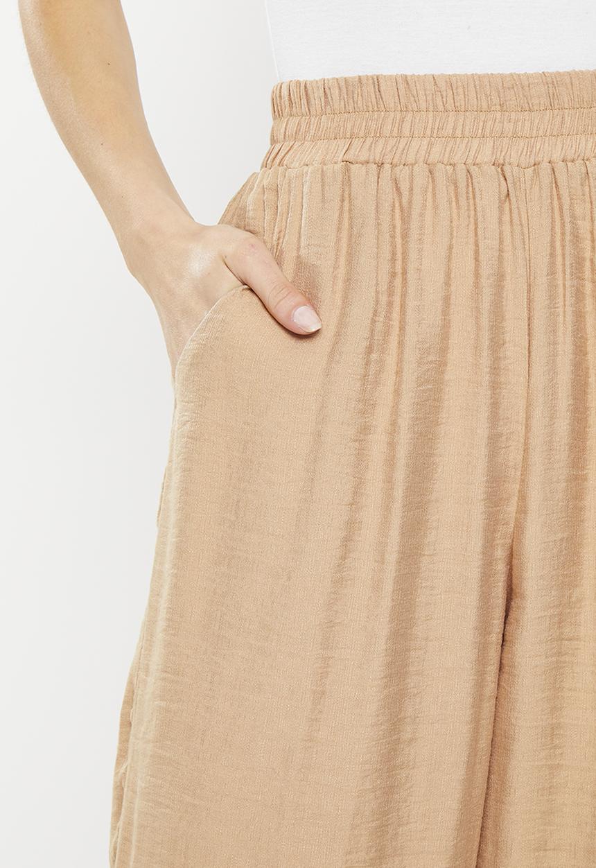 Trendyol - Elasticated wide leg pants - mink