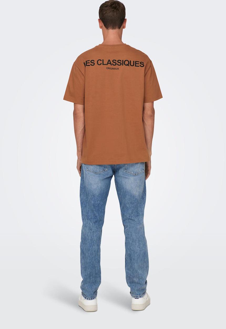 Only & Sons - Onsles classiques rlx hvy short sleeve tee - tobacco brown