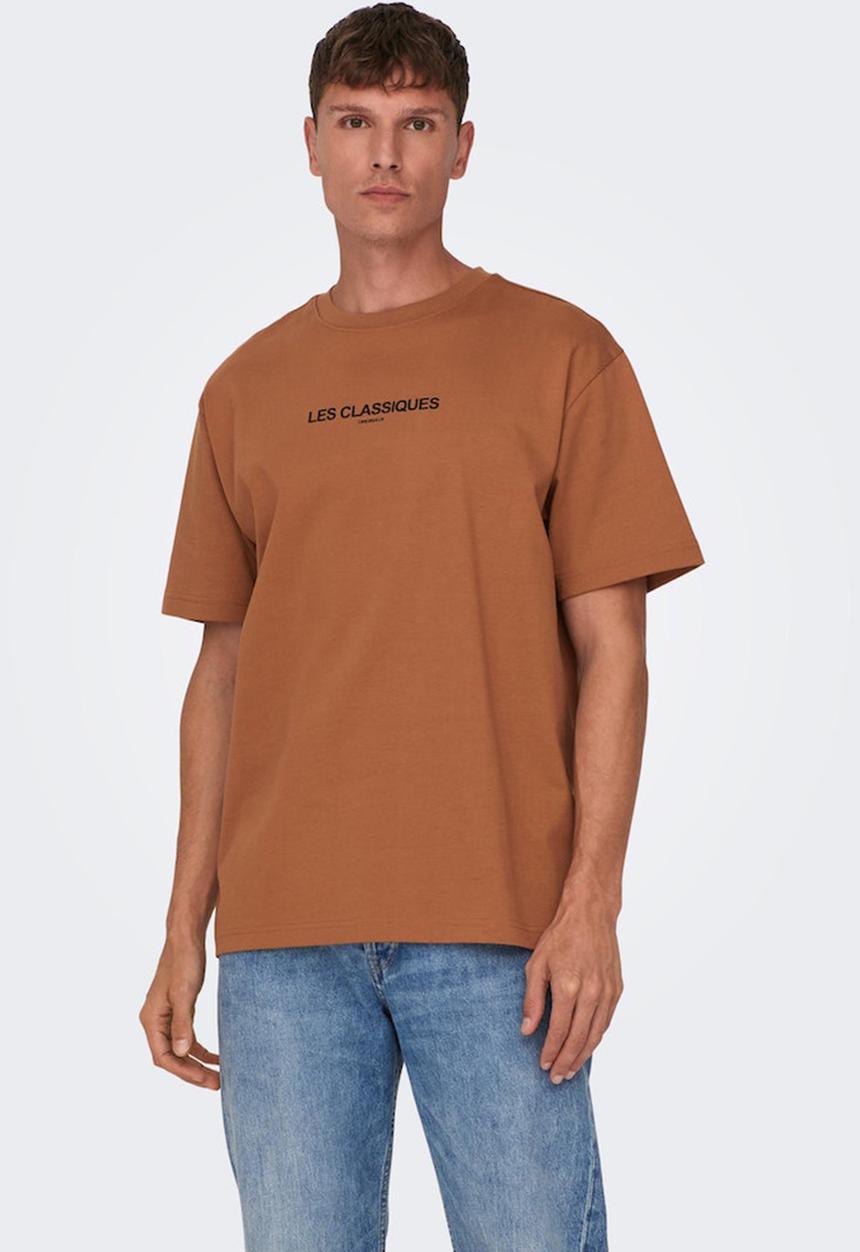 Only & Sons - Onsles classiques rlx hvy short sleeve tee - tobacco brown