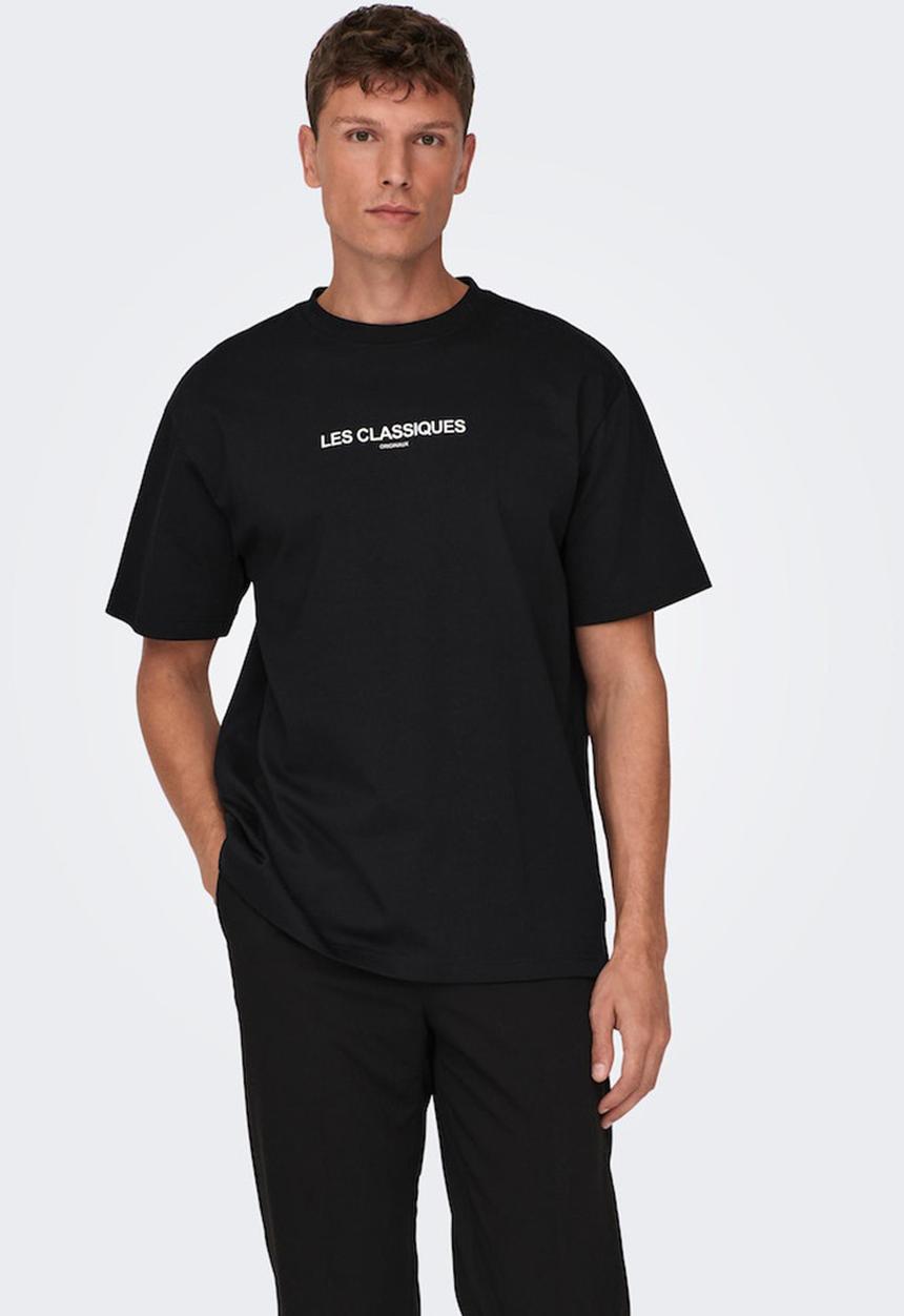 Only & Sons - Onsles classiques reg hvy short sleeve tee - black
