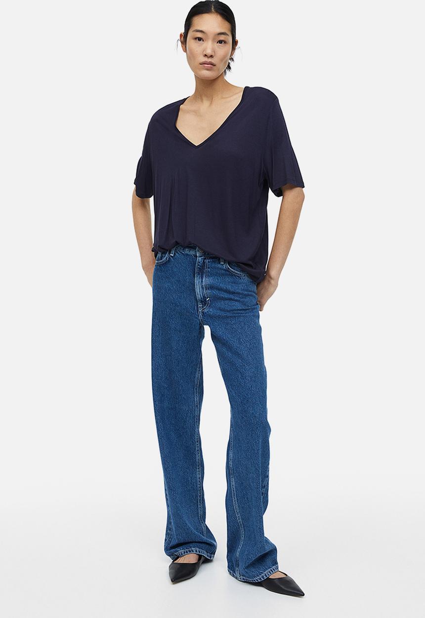 H&M - V-neck t-shirt - dark blue