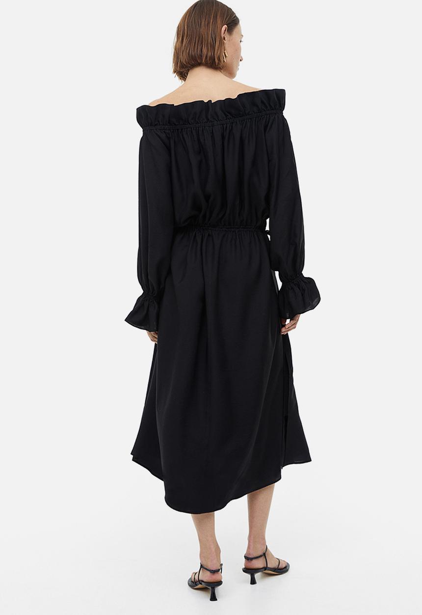 H&M - Long off-the-shoulder dress - black