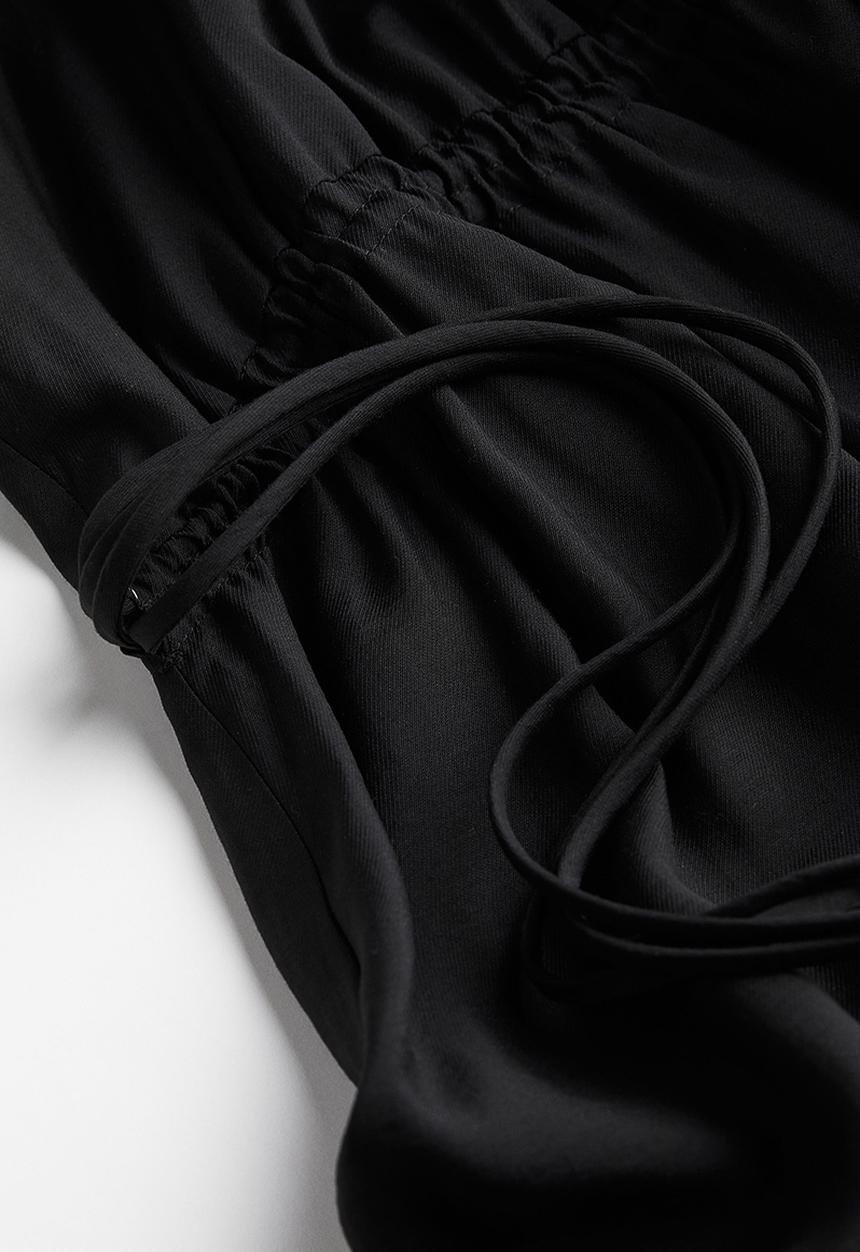 H&M - Long off-the-shoulder dress - black