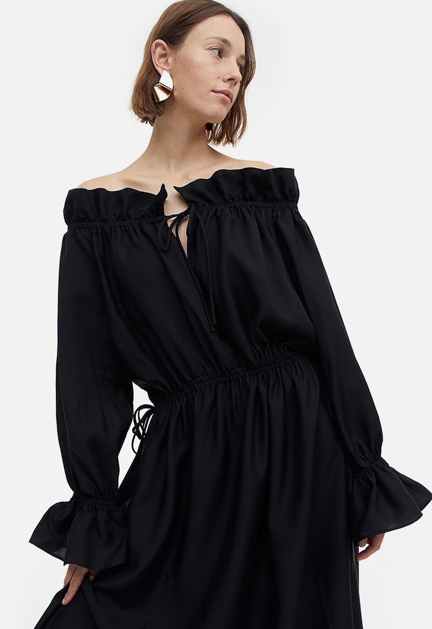 H&M - Long off-the-shoulder dress - black