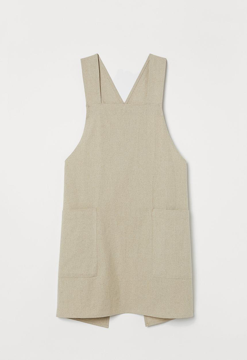 H&M - Linen-blend apron - light beige