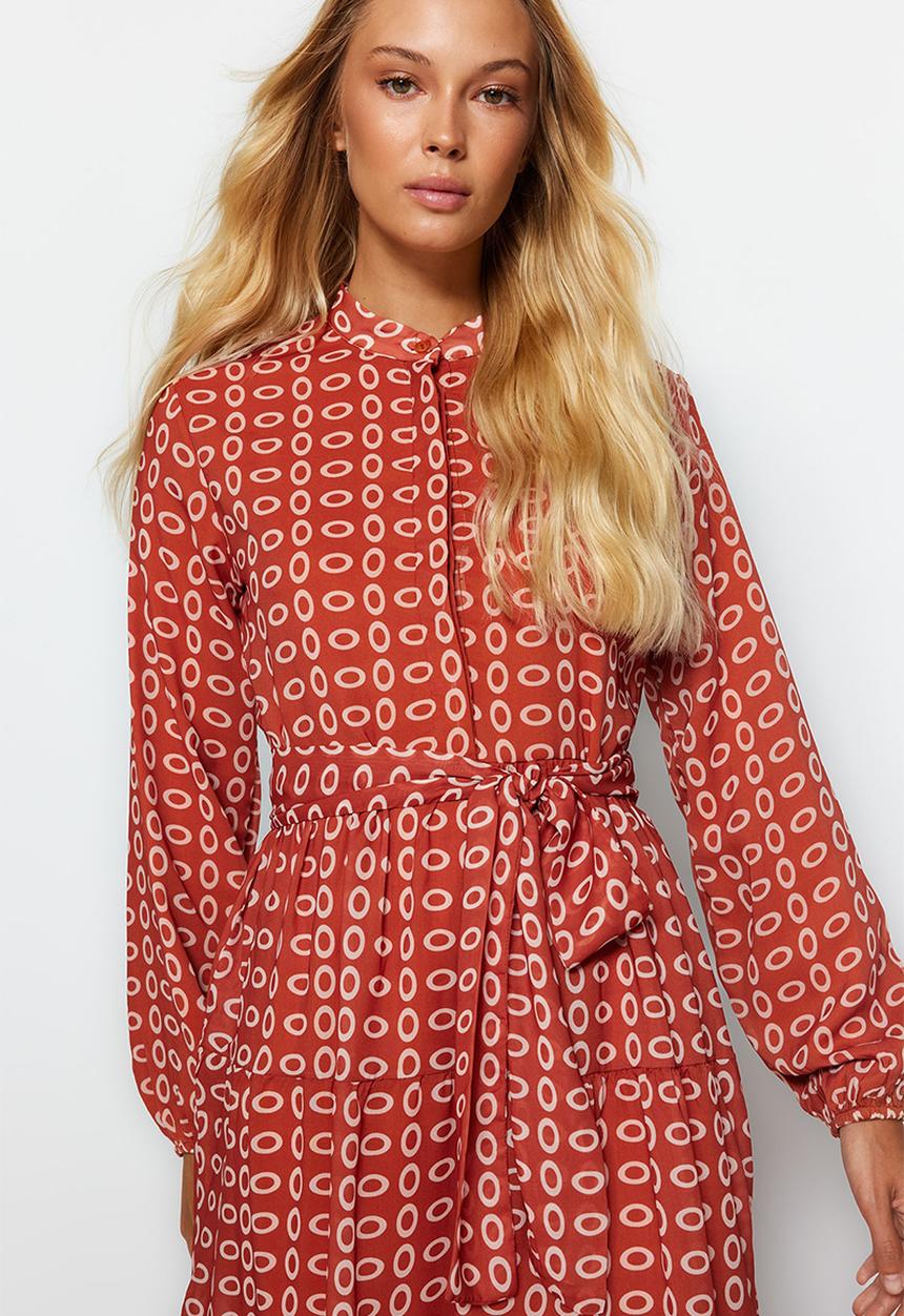 Trendyol - Modest button down maxi dress - orange
