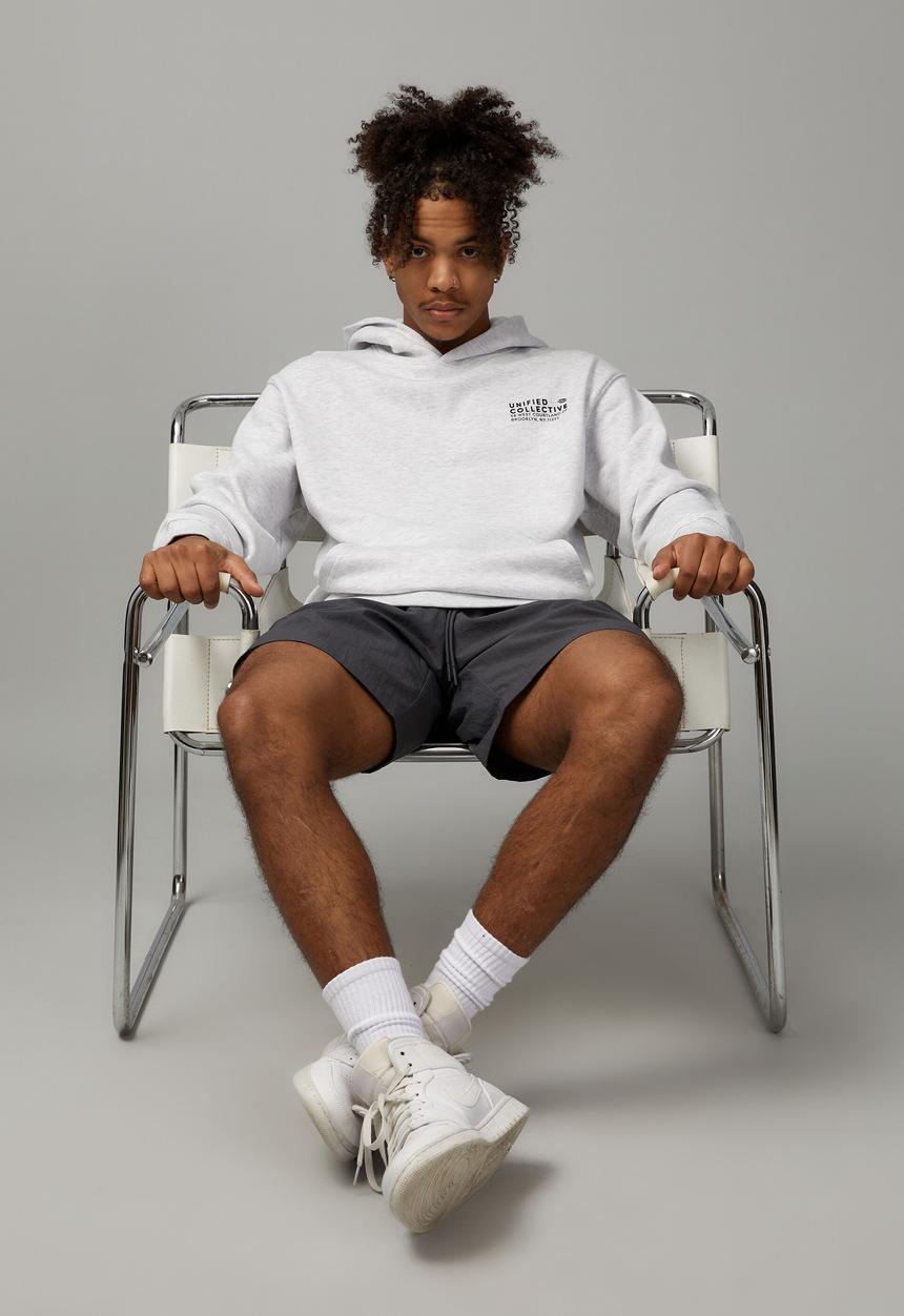 Factorie - Relaxed unified hoodie - silver marle/unified lockup