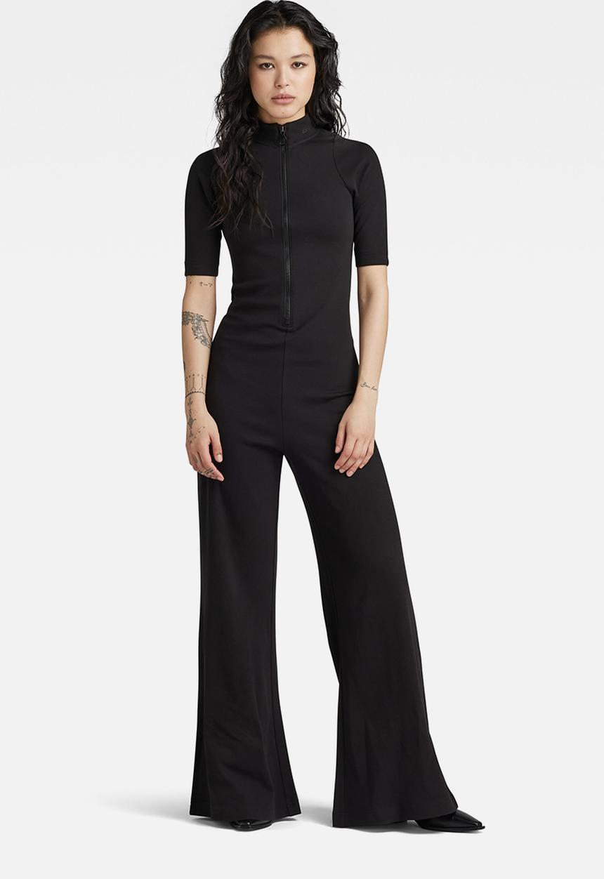 G-STAR - Wide leg jumpsuit short sleeve - dk black
