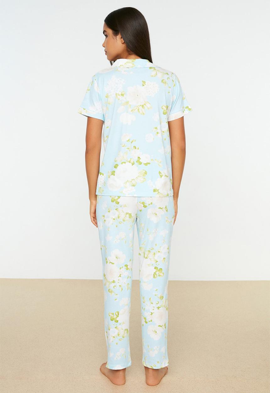 Trendyol - Floral pajama set - blue
