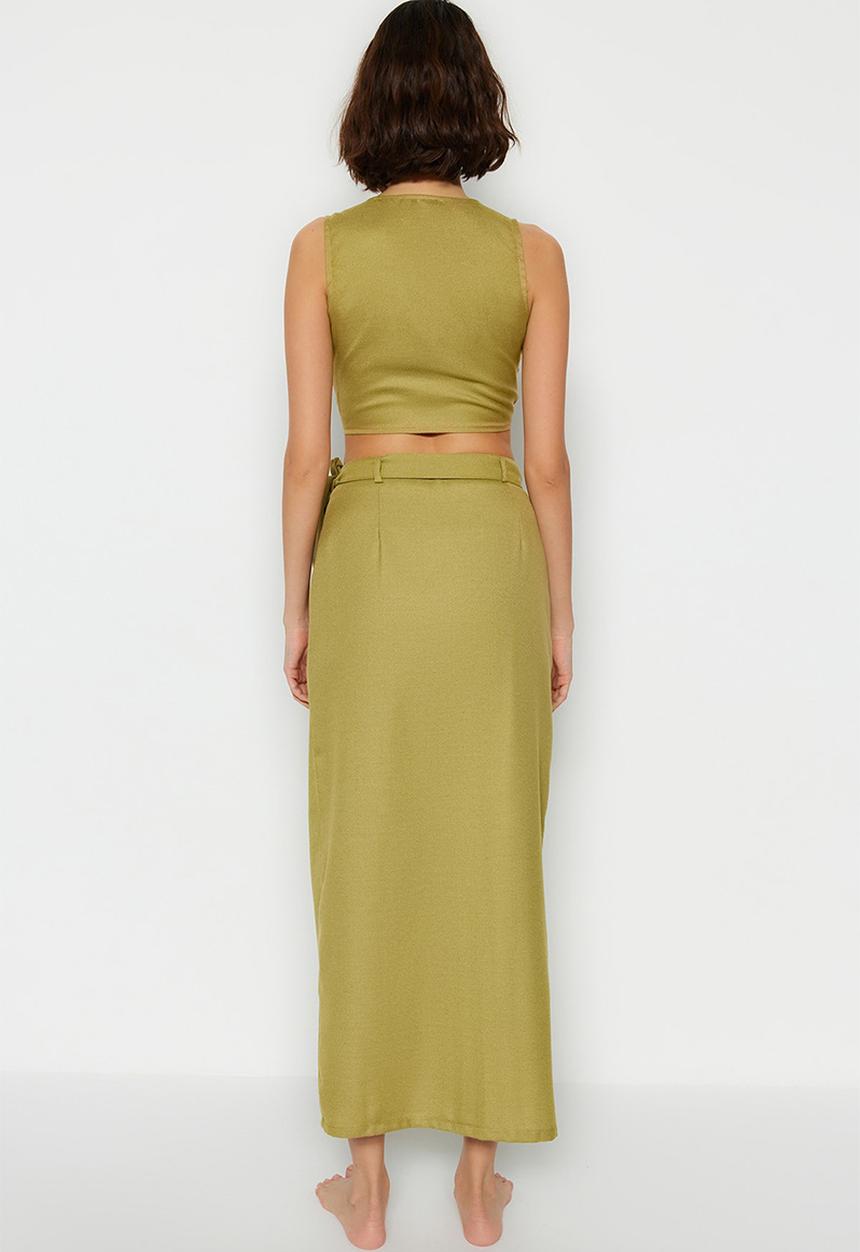 Trendyol - Two piece wrap skirt set - green