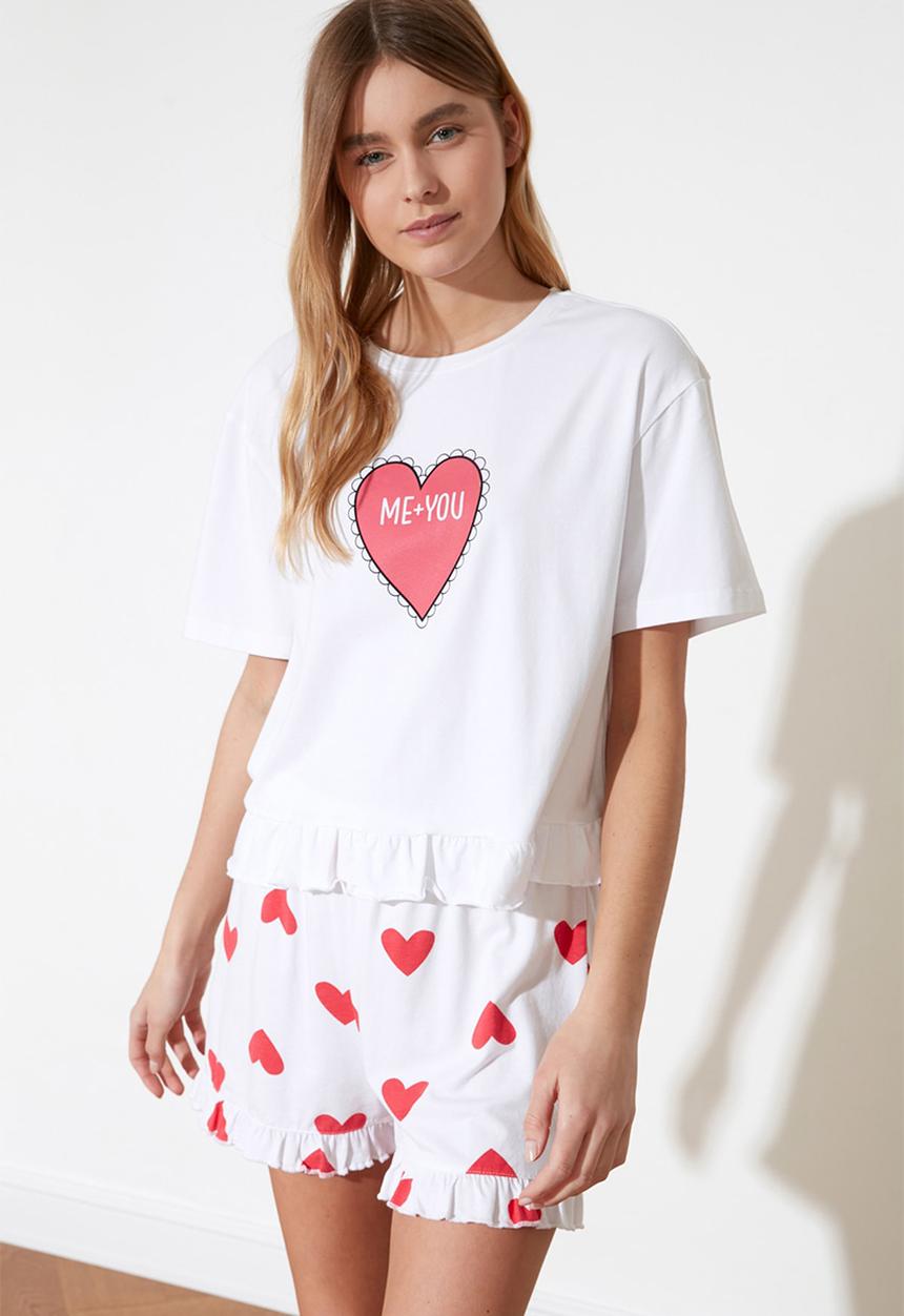 Trendyol - Short hearts pajama set - multi
