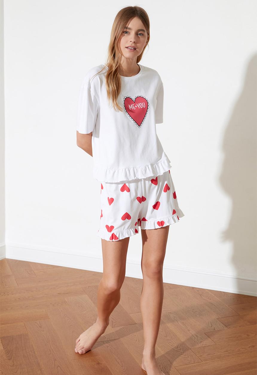 Trendyol - Short hearts pajama set - multi