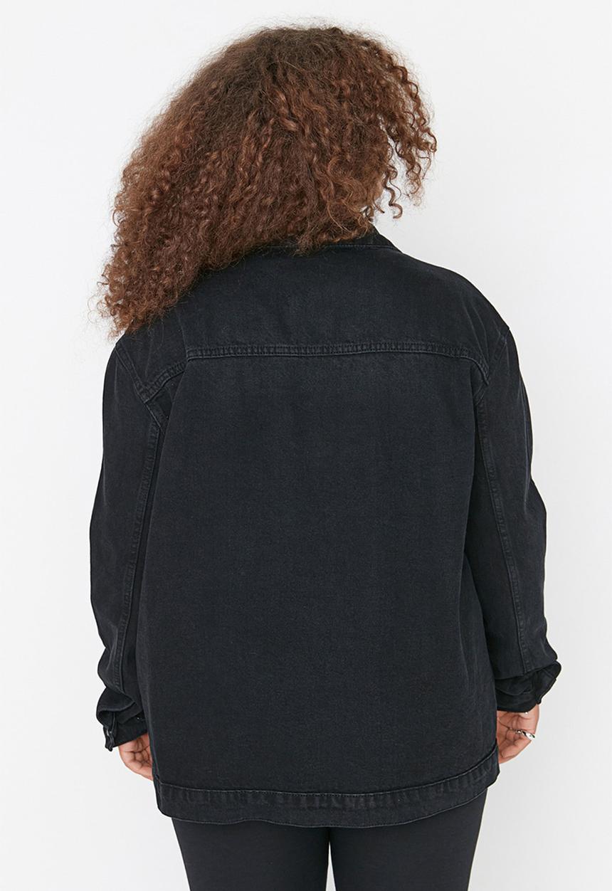 Trendyol - Plus oversize demin jacket - black
