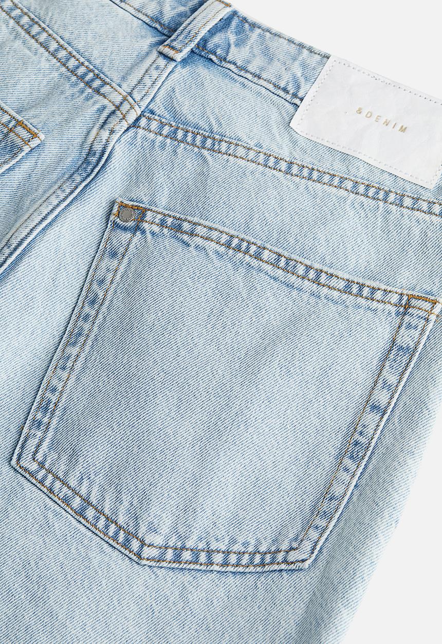 H&M - Bermuda high denim shorts - pale denim blue 