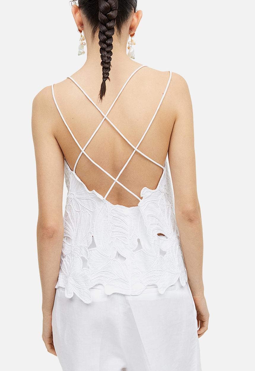 H&M - Embroidered top - white