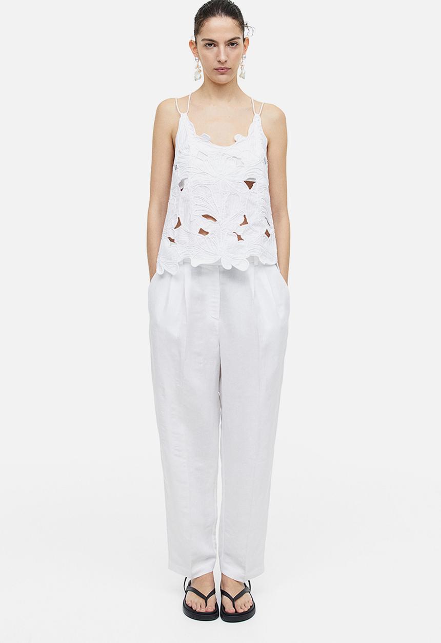 H&M - Embroidered top - white