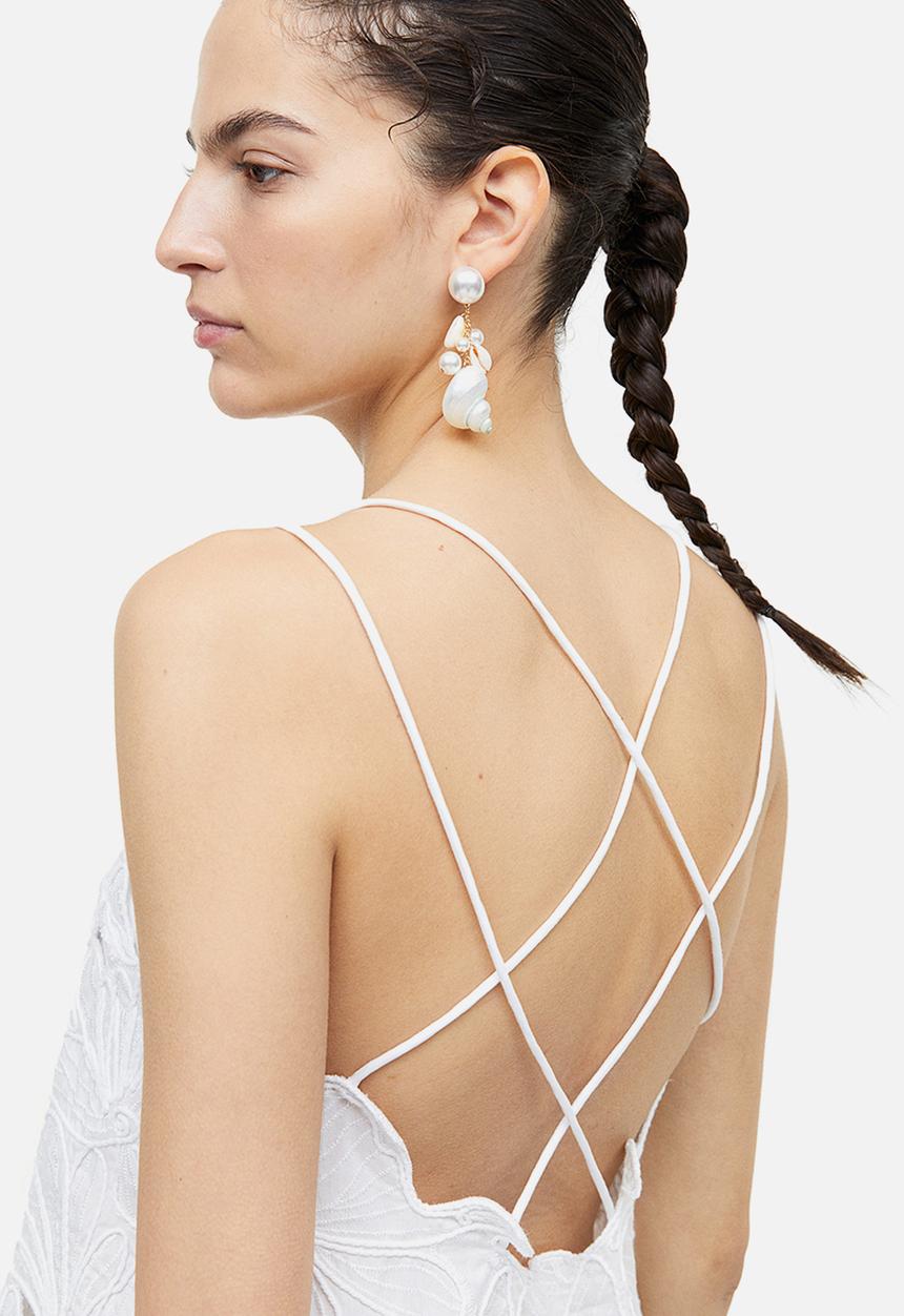 H&M - Embroidered top - white
