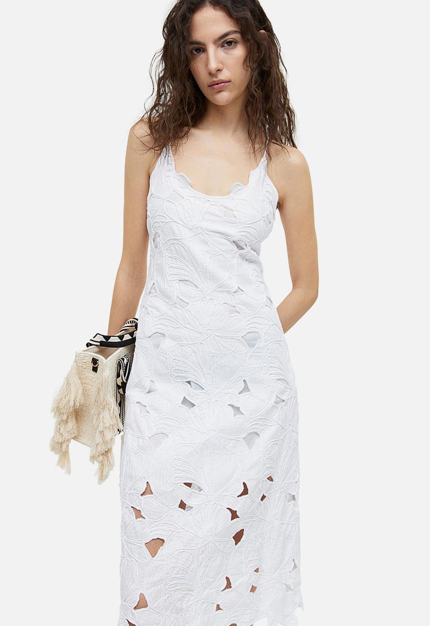H&M - Embroidered dress - white