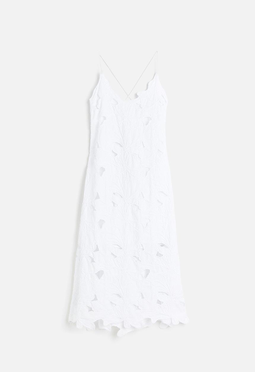 H&M - Embroidered dress - white