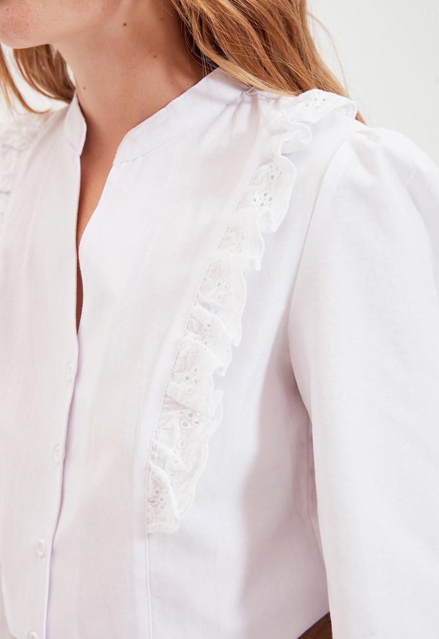 Trendyol - Regular long sleeve shirt - white