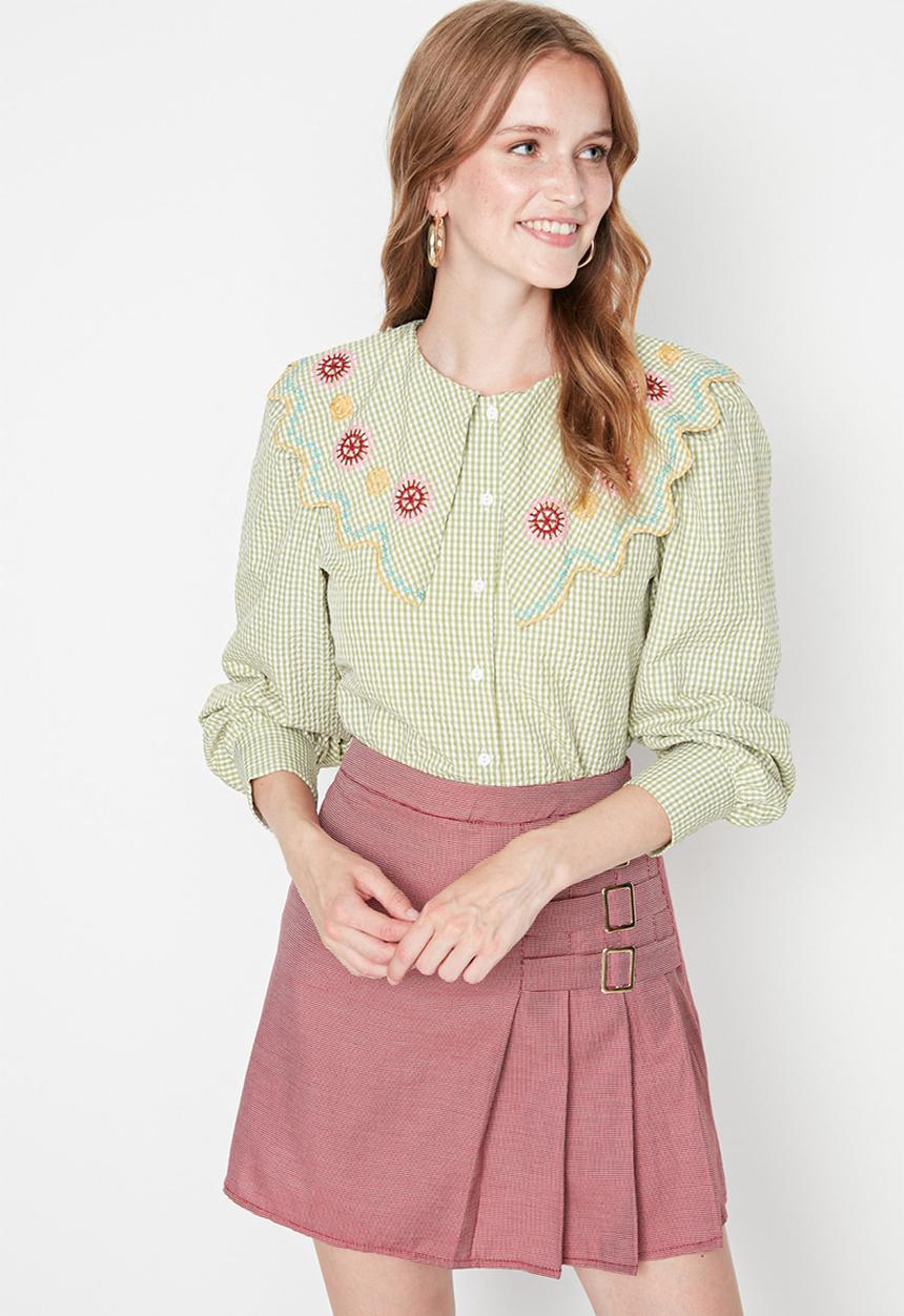 Trendyol - Plaid shirt - green