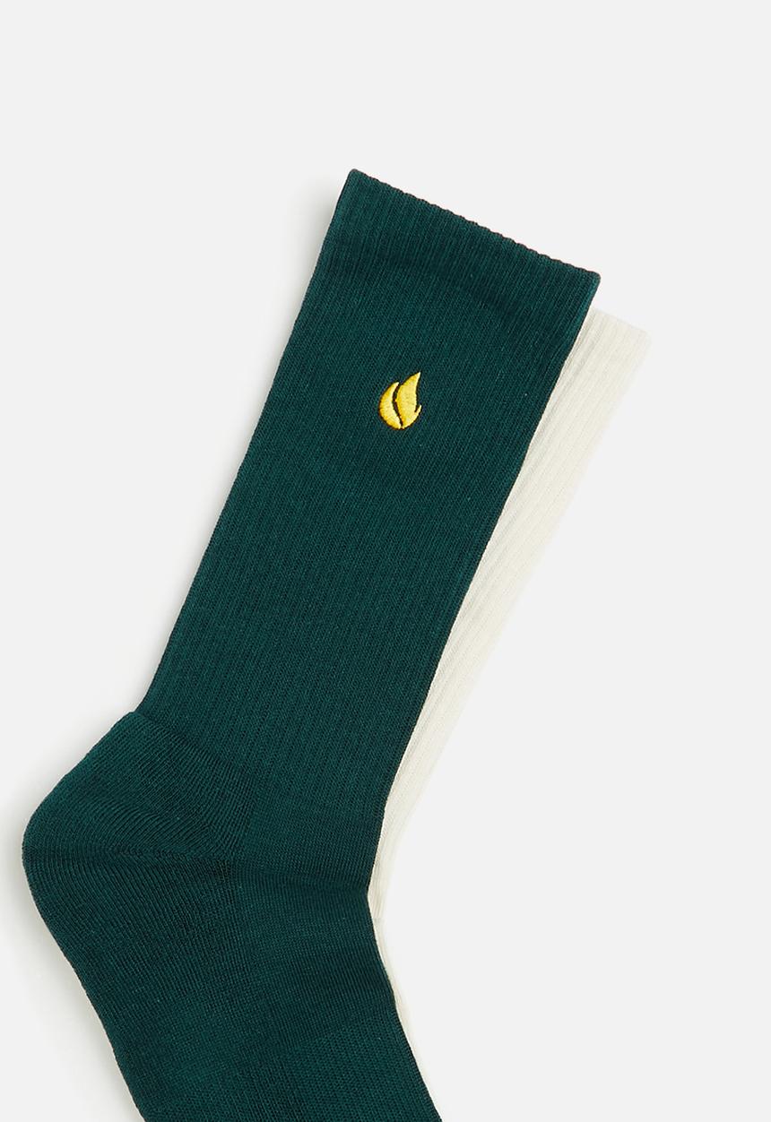 Foot-ies - Blaze sneaker socks - light beige & green