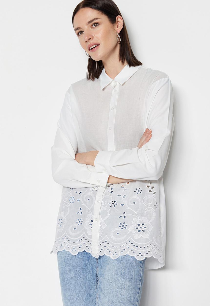 Trendyol - Modest anglaise shirt - white