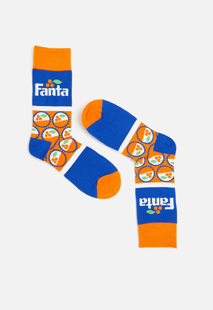 Foot-ies - Fanta sip organic cotton sock - blue & orange