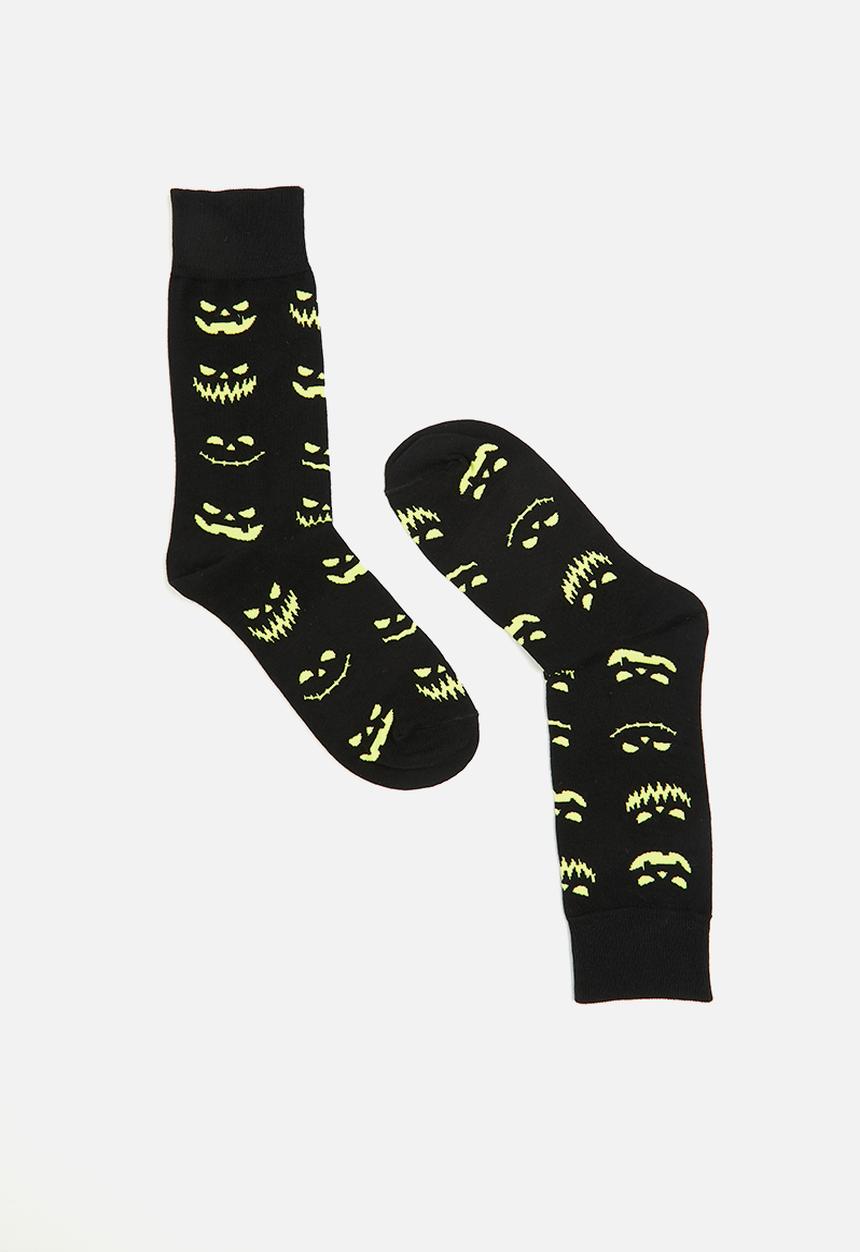 Foot-ies - Scary night organic cotton sock - black
