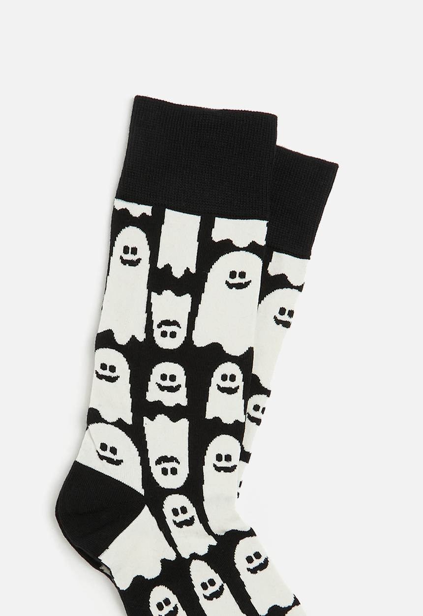 Foot-ies - Friendly ghost organic cotton sock - black