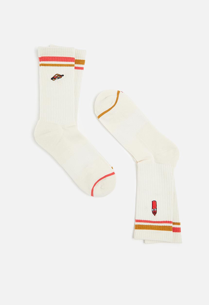 Foot-ies - Hotdog with sauce socks - cream
