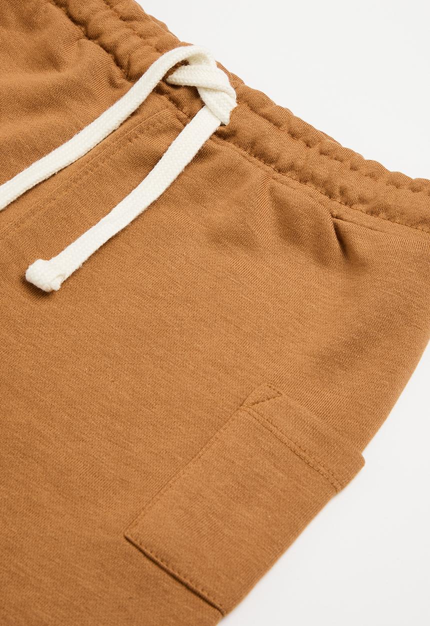 MINOTI - Boys jersey tee & fleece short - tan