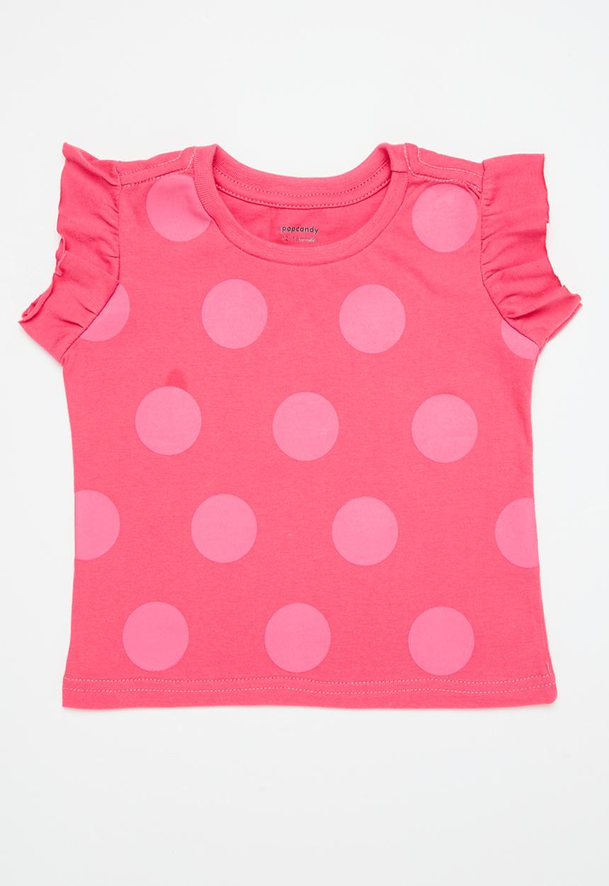 Pop Candy - 2 Pack frill sleeve tee - coral