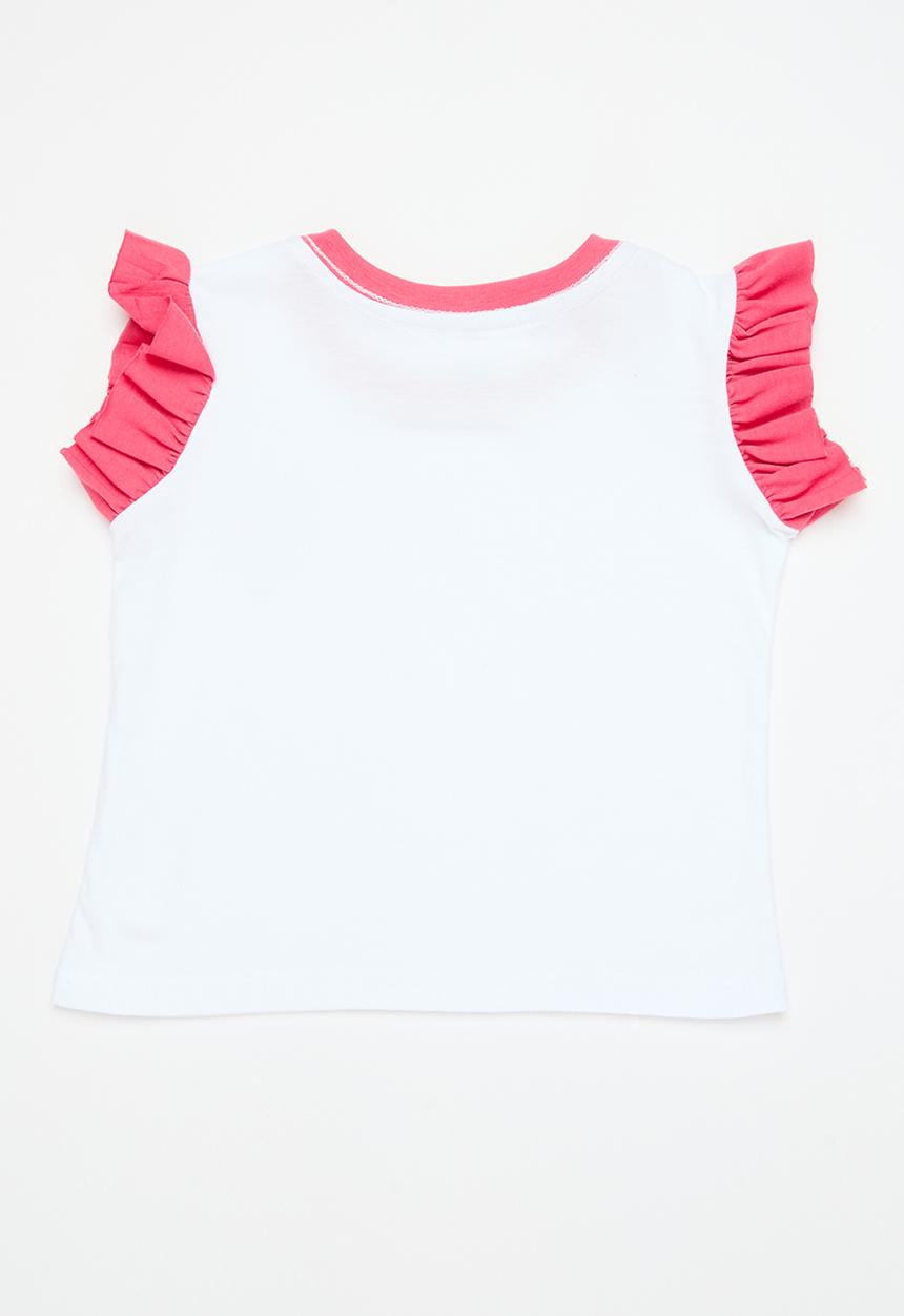 Pop Candy - 2 Pack frill sleeve tee - coral