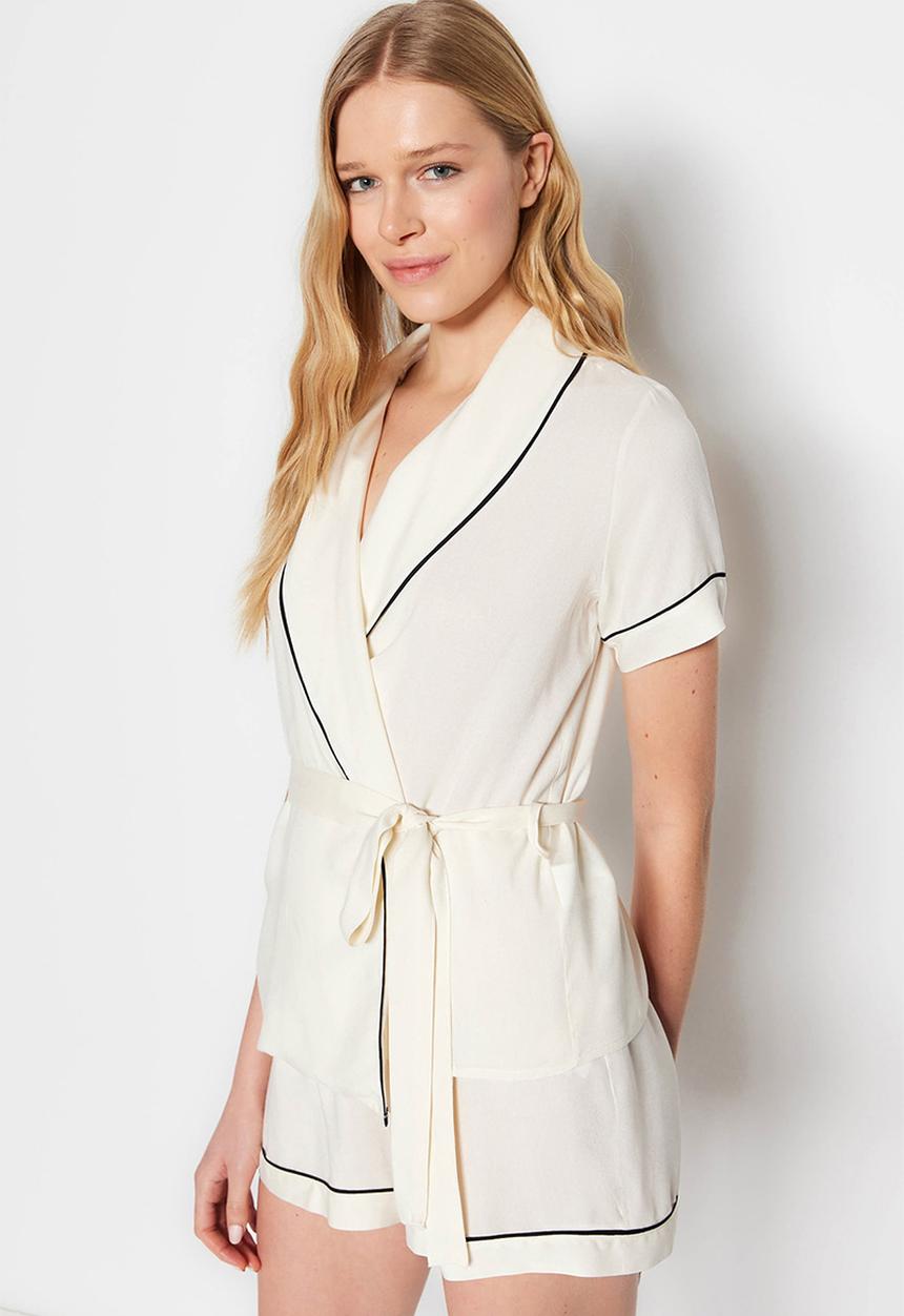 Trendyol - Wrap over pajama set - beige