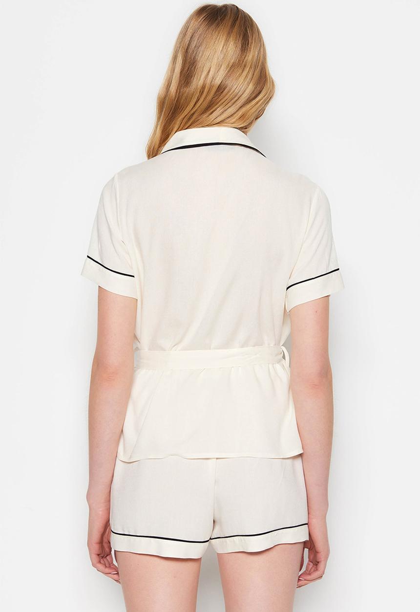 Trendyol - Wrap over pajama set - beige