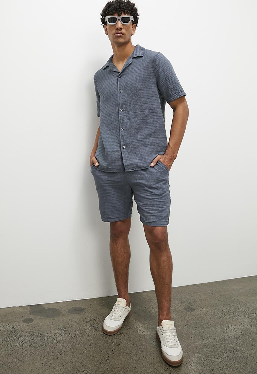 STYLE REPUBLIC - Fashion cheesecloth walk short - charcoal