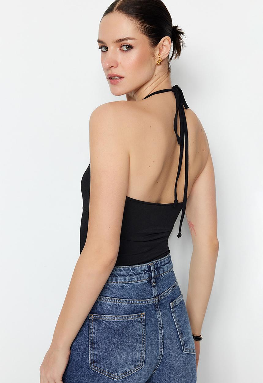 Trendyol - Halter neck bodysuit - black