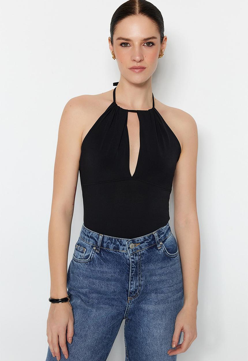 Trendyol - Halter neck bodysuit - black