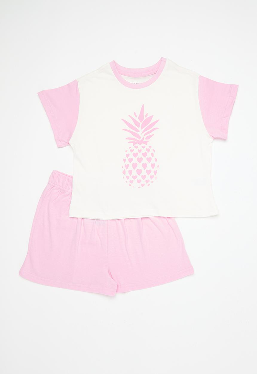 Rebel Republic - Pj set - light pink/white