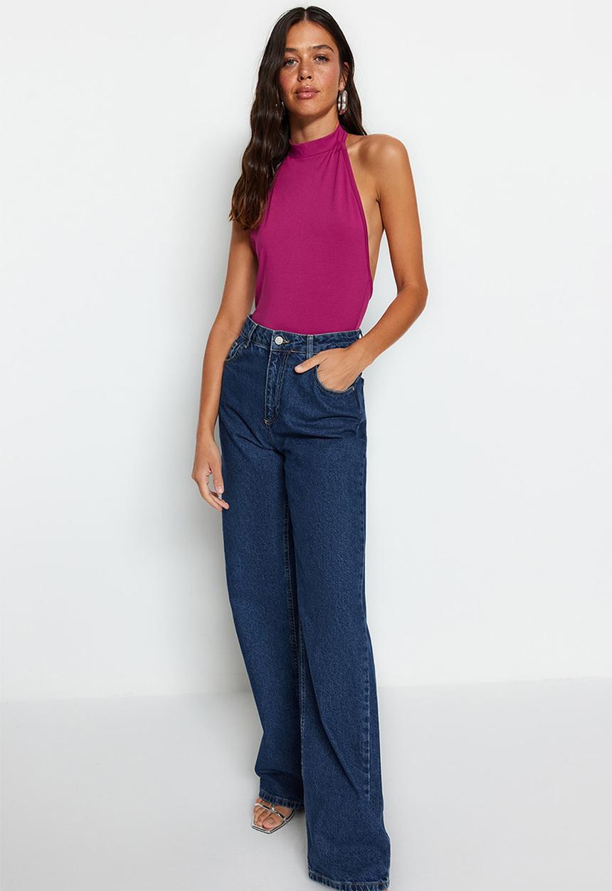 Trendyol - Halter neck backless bodysuit -pink