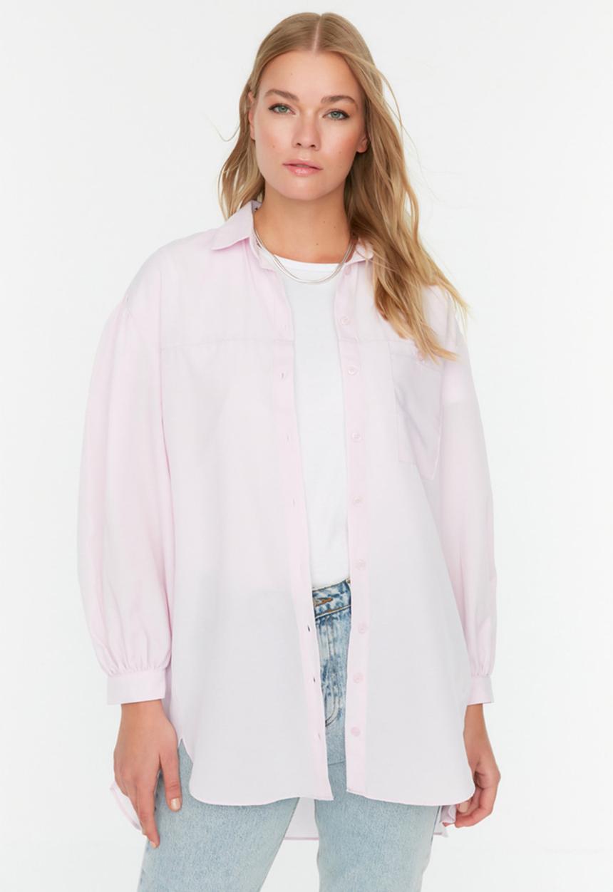 Trendyol - Modest relaxed shirt - pink