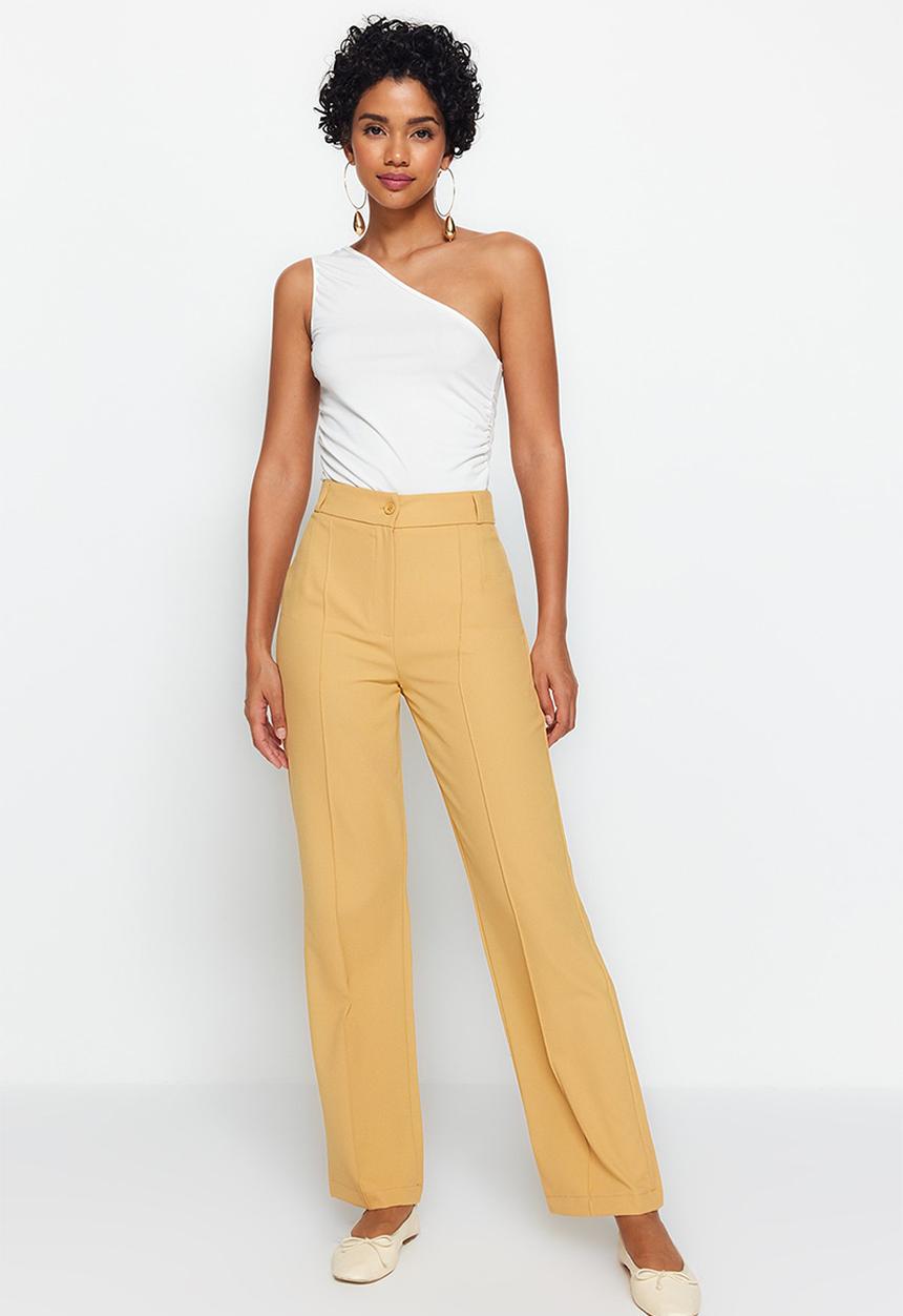 Trendyol - High waist straight leg trousers - brown