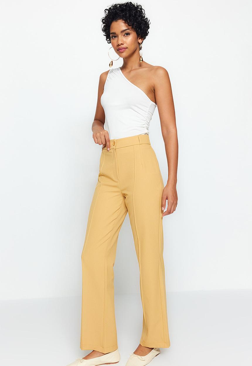 Trendyol - High waist straight leg trousers - brown