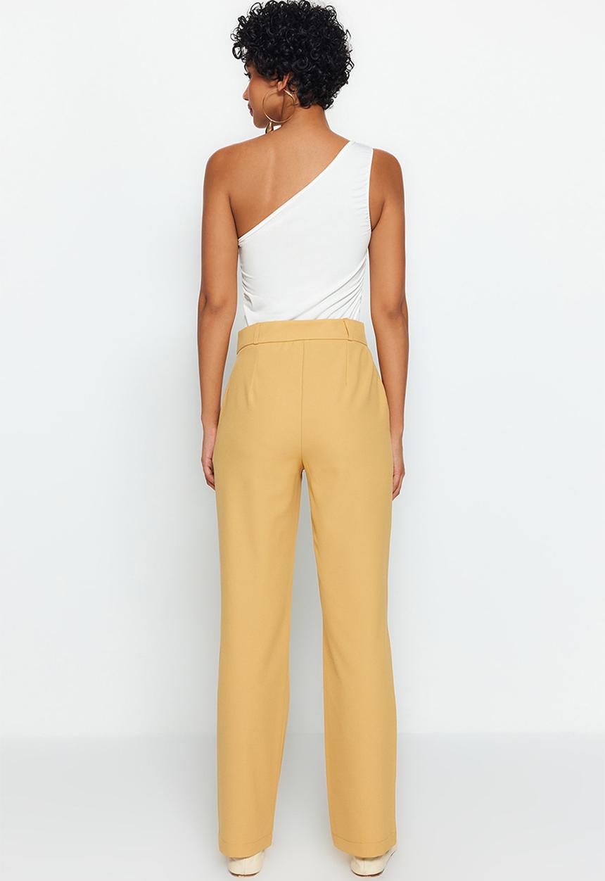 Trendyol - High waist straight leg trousers - brown