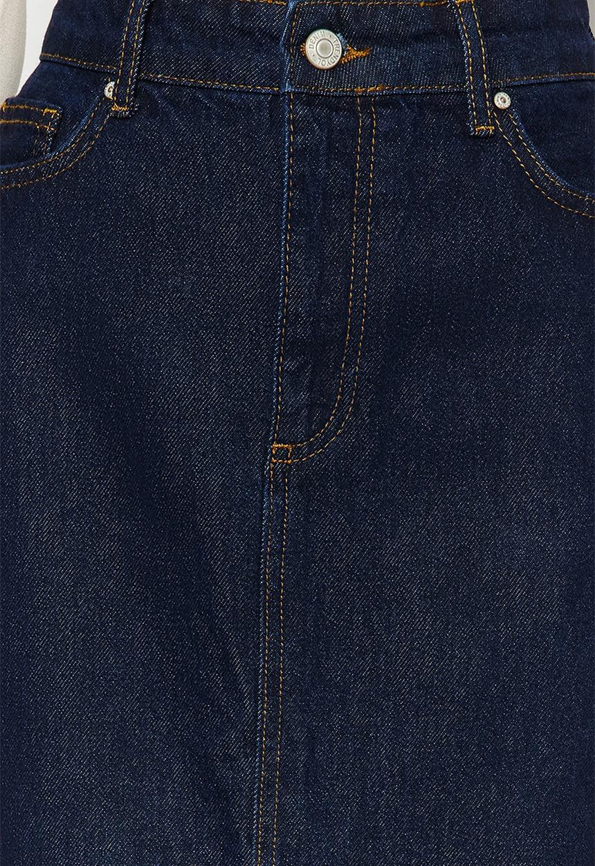 Trendyol - Denim pencil midi skirt - blue