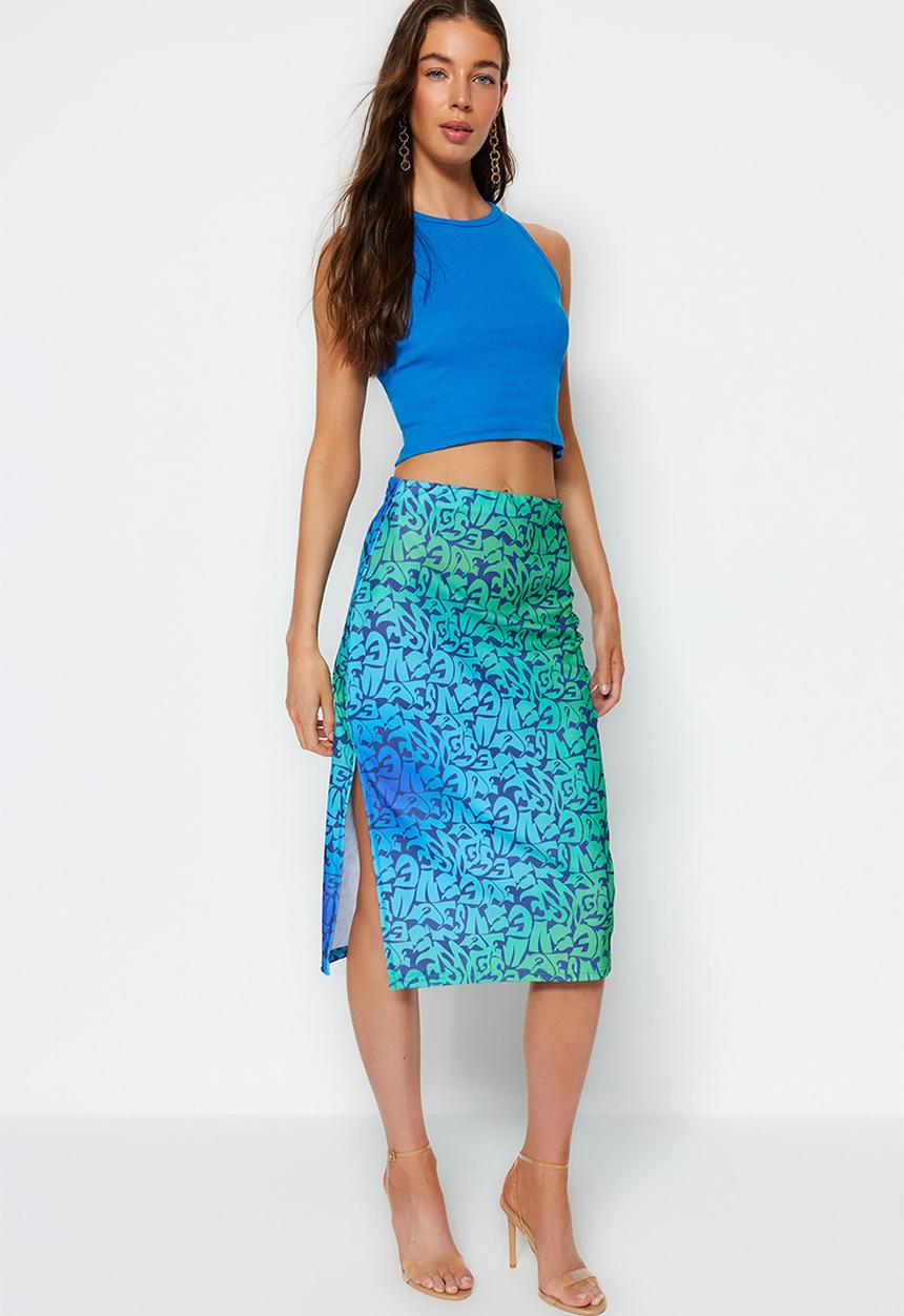 Trendyol - Midi pencil skirt - blue
