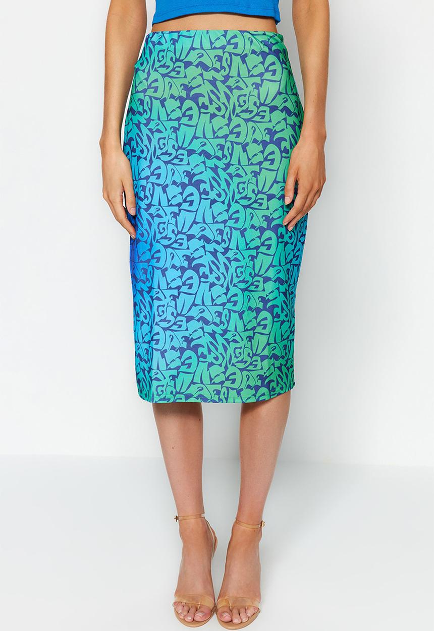 Trendyol - Midi pencil skirt - blue