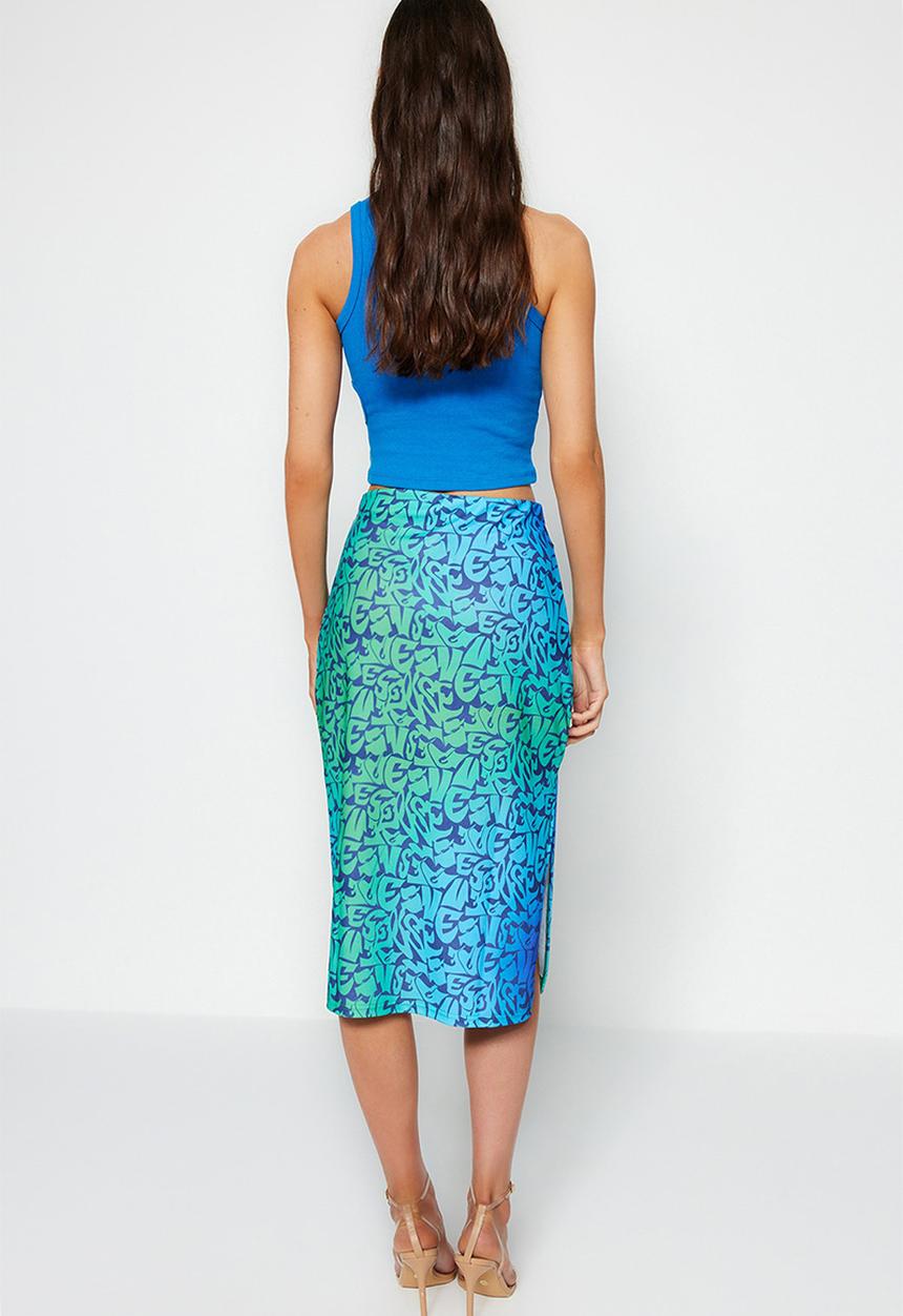 Trendyol - Midi pencil skirt - blue